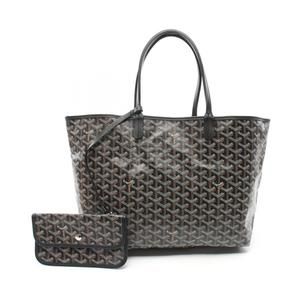 Goyard Saint-Louis Pm Canvas Leather Tote Bag Black White Brown
